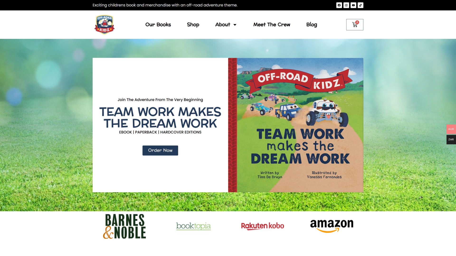 Off-Road Kidz website screenshot